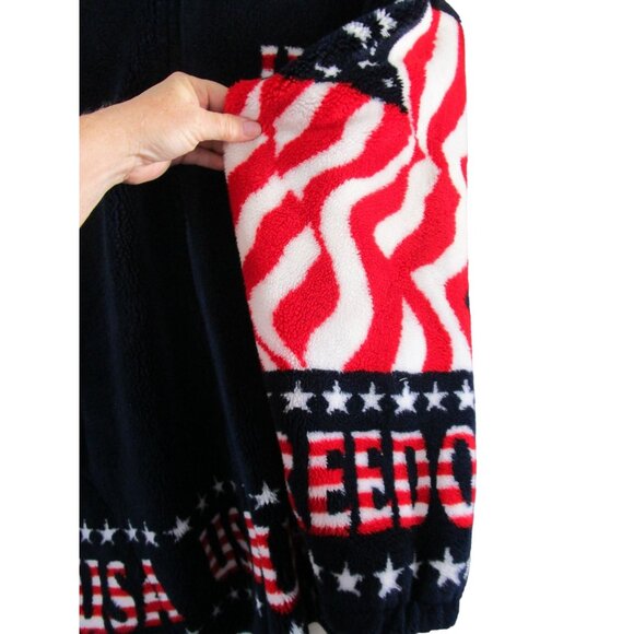 Black Mountain Outdoor USA Flag Fleece Jacket XL Unisex Patriotic Full Zip Warm - Picture 10 of 16